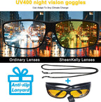 Night Vision Anti Glare Rectangular Glasses