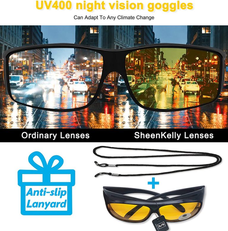 Night Vision Anti Glare Rectangular Glasses