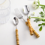 Bamboo Cutlery Set Portable Utensil Flatware Travel Silverware Kit