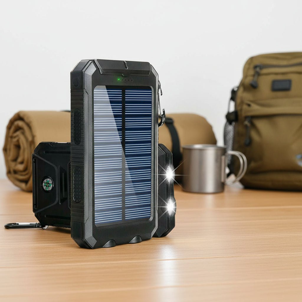 Solar Power Bank Portable Waterproof Phone Charger for Camping