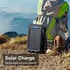 Solar Power Bank Portable Waterproof Phone Charger for Camping