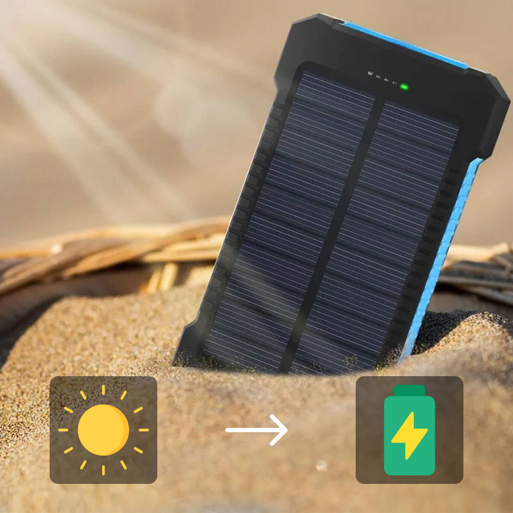 Solar Power Bank Portable Waterproof Phone Charger for Camping