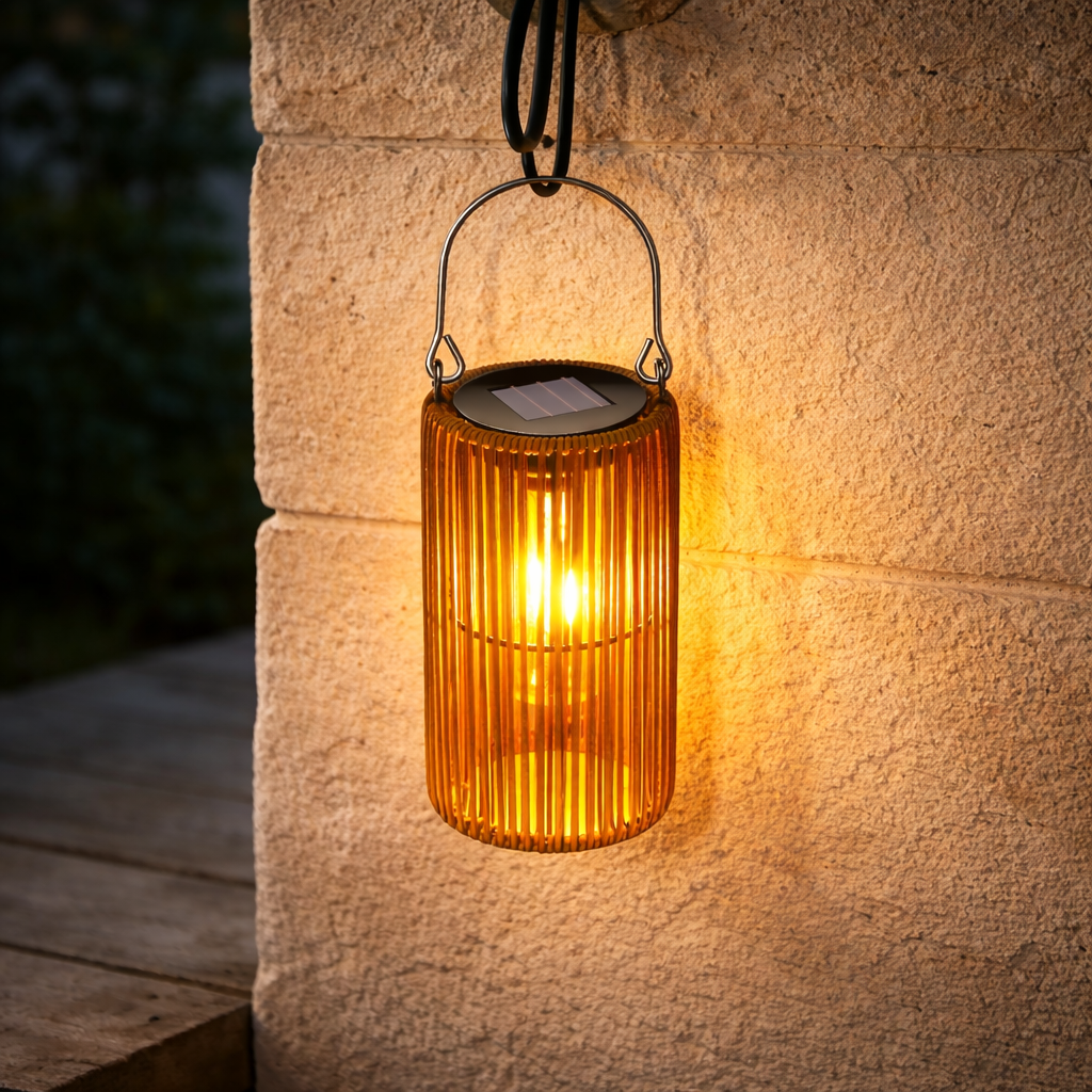 Solar Hanging Lantern Set Outdoor Waterproof LED with Automatic Switch