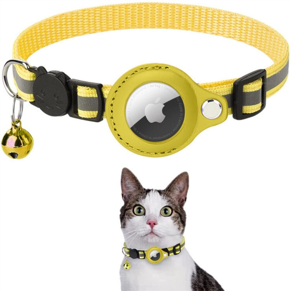 Cat Collar Adjustable Reflective with GPS Tracker Holder Safety Collar