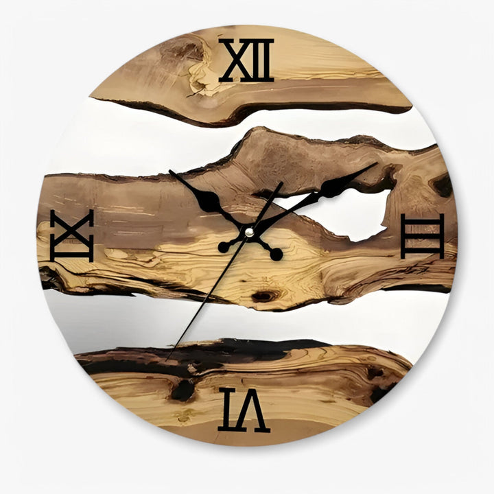 Minimalist Wall Clock with Wooden Accents Circular Design