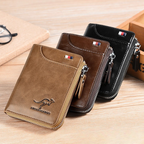 Men's Leather Bifold Wallet RFID Blocking Anti-Theft Wallet