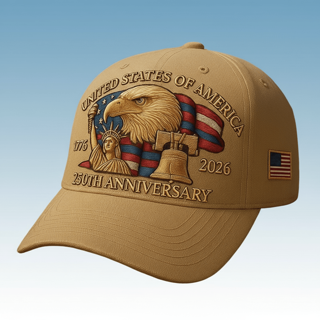 USA 250th Anniversary Eagle Adjustable Dad Cap Hat Patriotic Baseball Hat