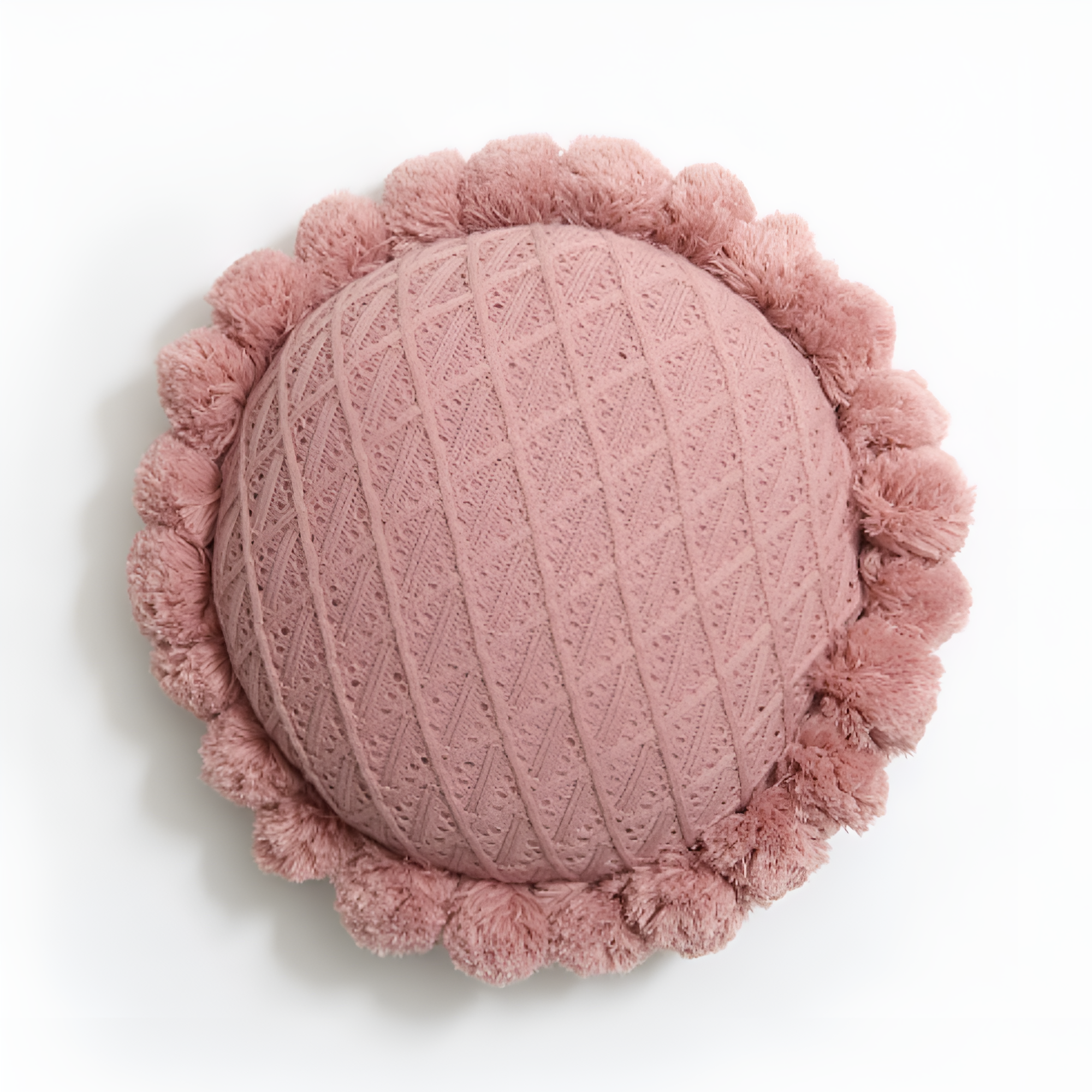 Sunflower Shape Pom Pom Decorative Cushion Pillow