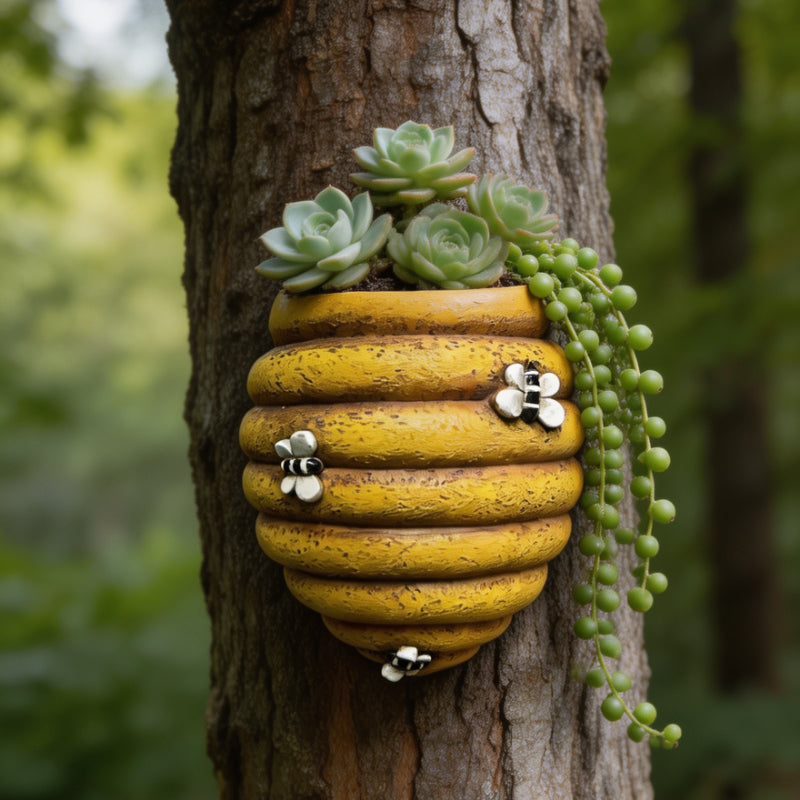 3D Beehive Shaped Wall Mounted Resin Planter Hanging Flower Pot