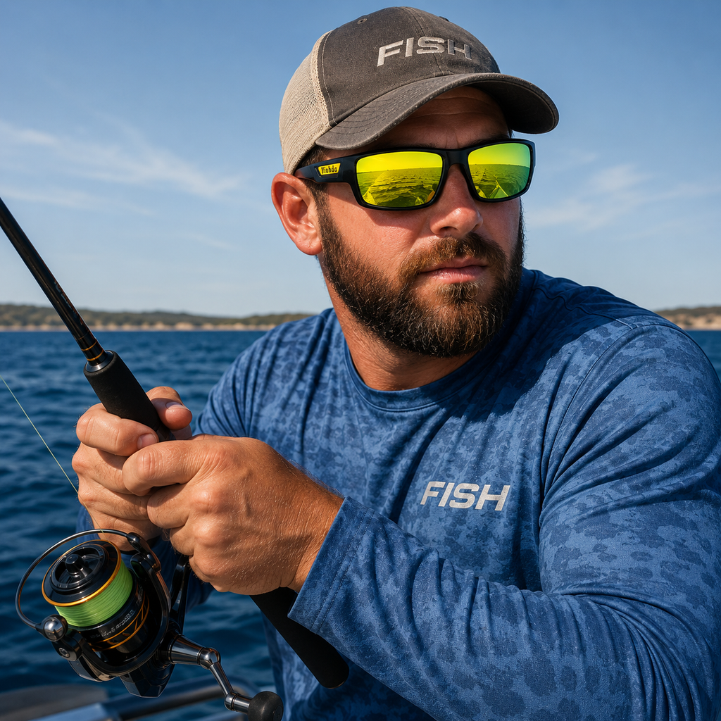 Polarized UV400 Fishing Sunglasses for Men Anti-Glare Wraparound