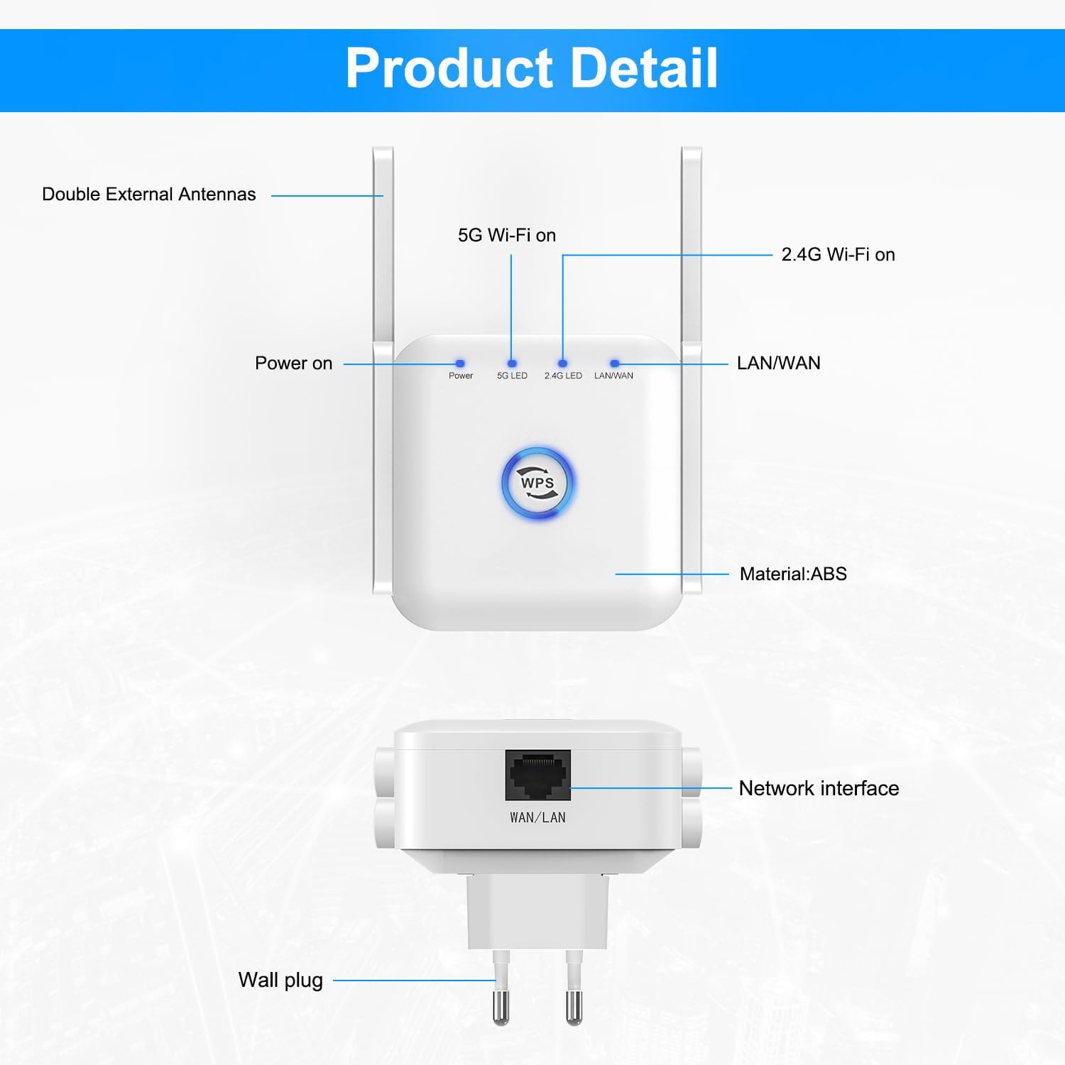 5G WiFi Signal Booster Wireless Range Extender Router Device