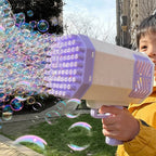 Bubble Gun Bubble Blower Toy with LED Light for Kids Outdoor Play