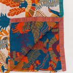 Reversible Rectangular Beach Towel with Floral and Bird Design