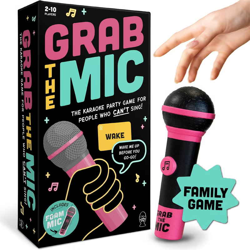 Party Game Grab The Mic Board Game for Singing and Music Challenges