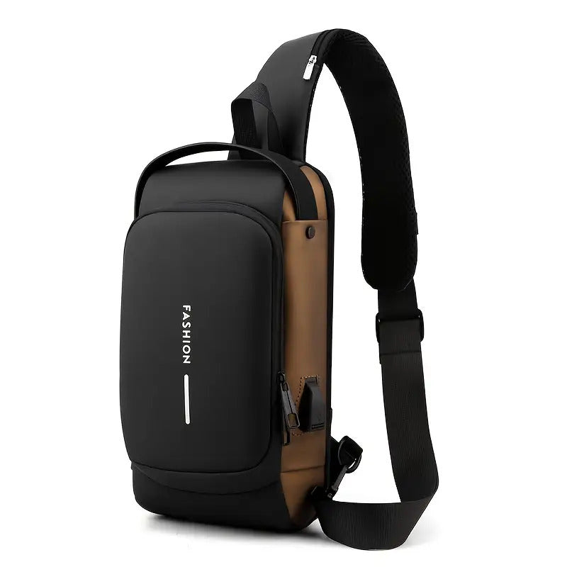 Anti Theft Motorcycle Backpack with Lock Convertible Crossbody Bag