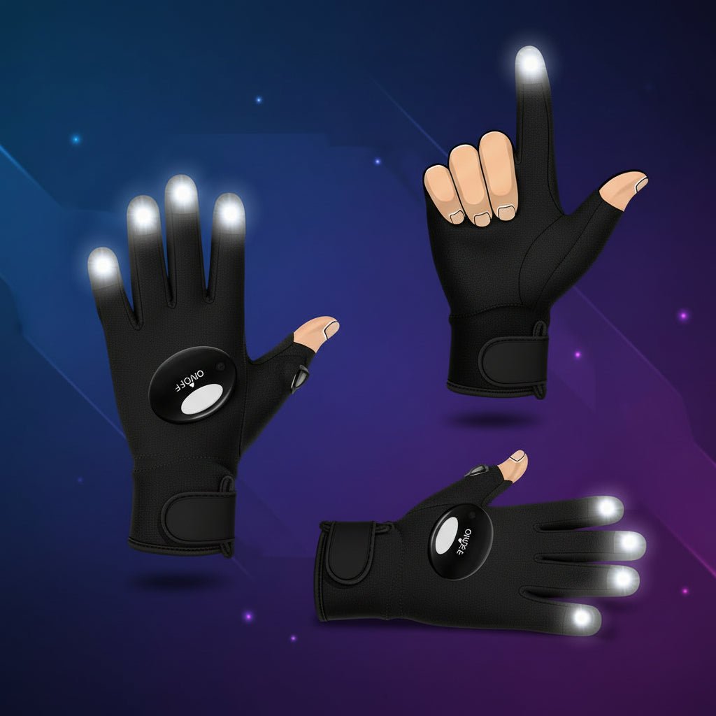LED Flashlight Gloves Hands Free LED Light Gloves for Outdoor Use