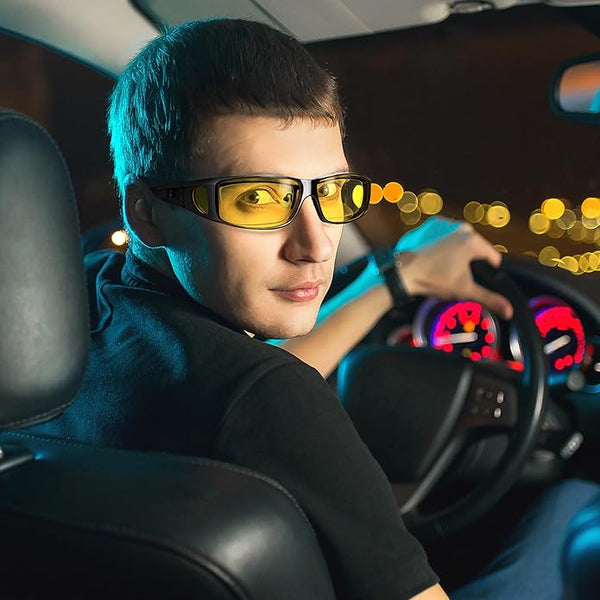 Polarized Night Vision Driving Glasses Anti-Glare Rectangular Lens