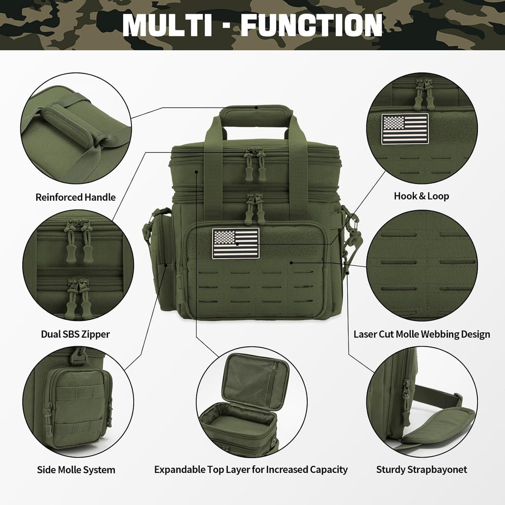 Insulated Tactical Lunch Box Cooler Bag Leakproof Large 18L