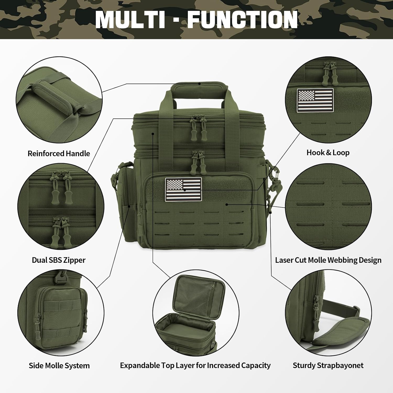Insulated Tactical Lunch Box Cooler Bag Leakproof Large 18L