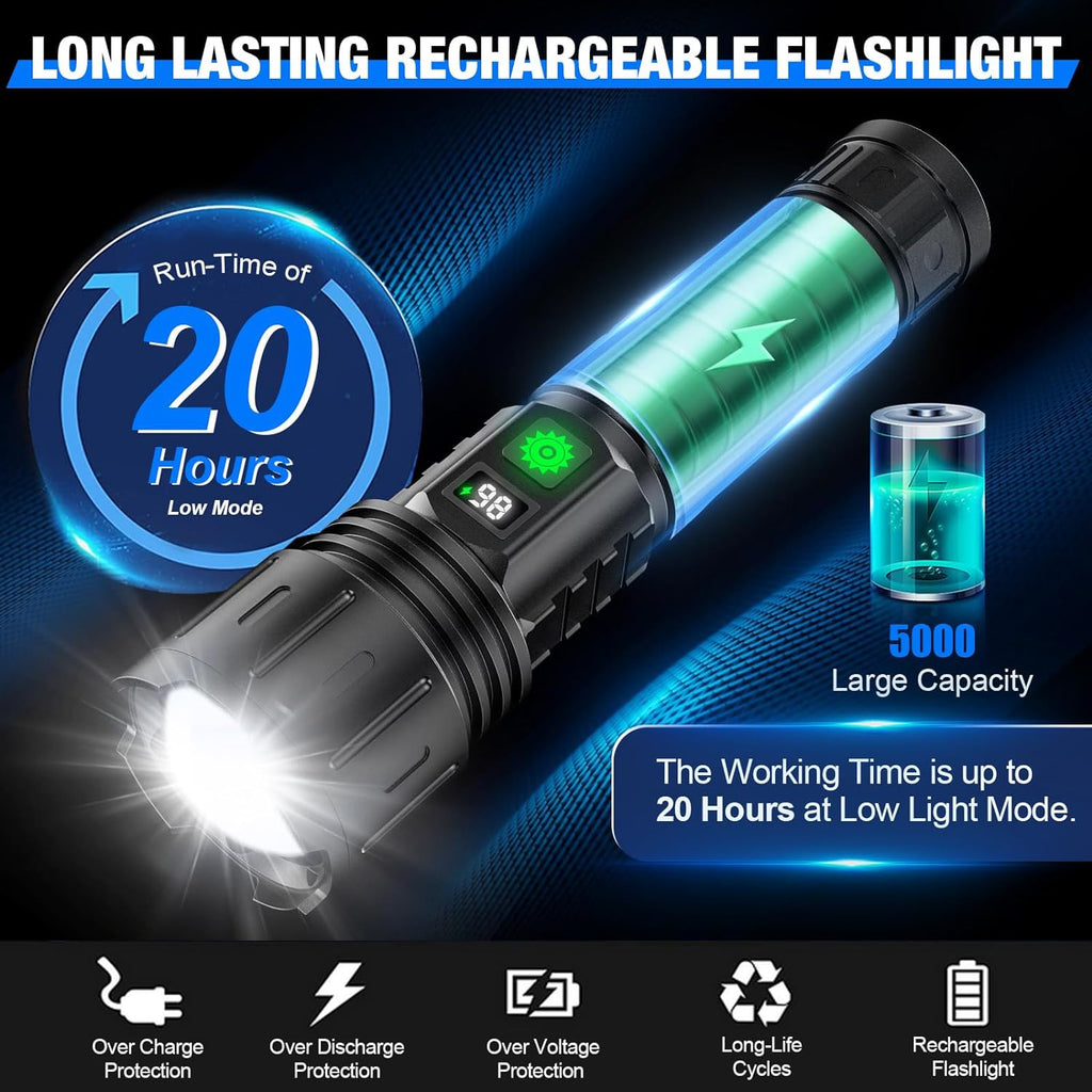 LED Handheld Flashlight Bright Portable Tactical Light