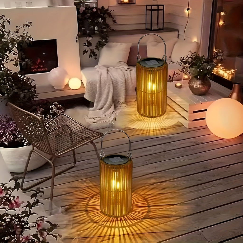 Solar Hanging Lantern Set Outdoor Waterproof LED with Automatic Switch
