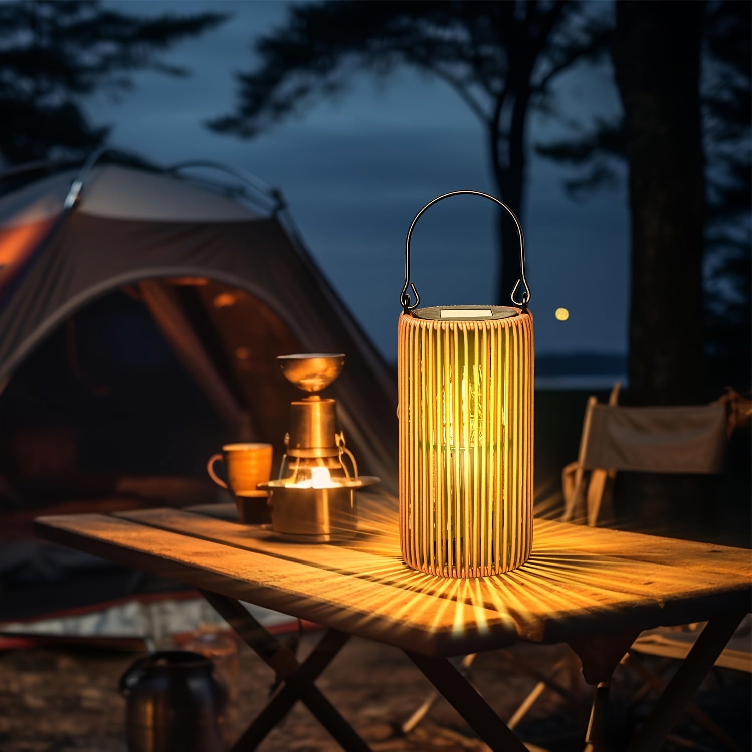 Solar Hanging Lantern Set Outdoor Waterproof LED with Automatic Switch