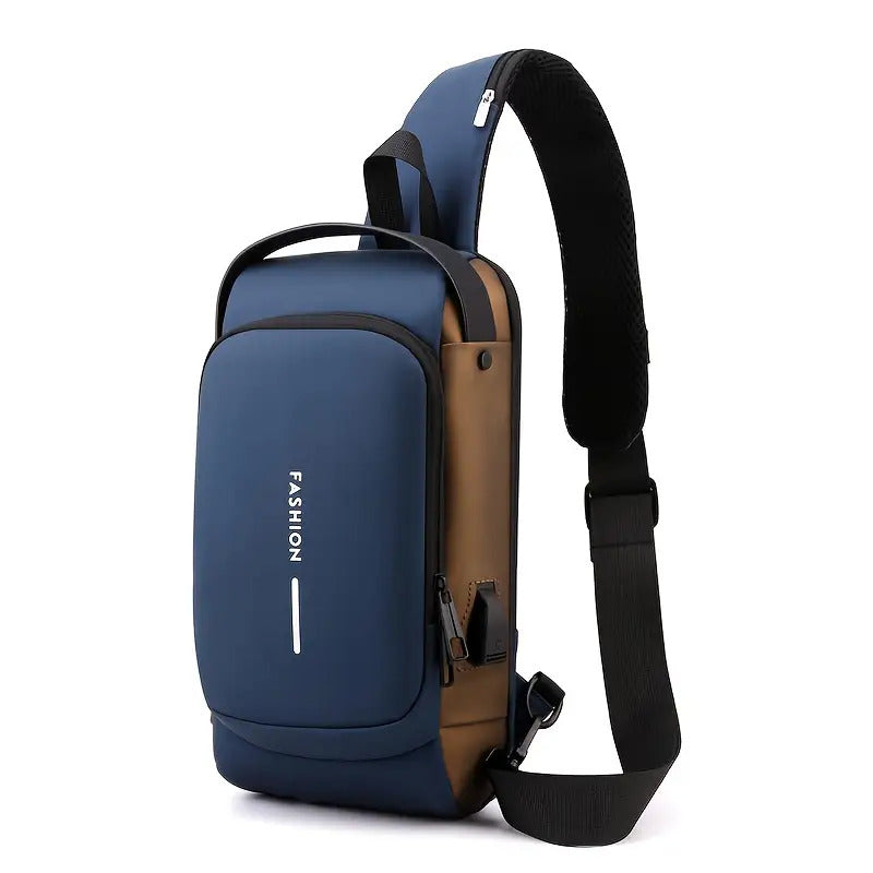 Anti Theft Motorcycle Backpack with Lock Convertible Crossbody Bag