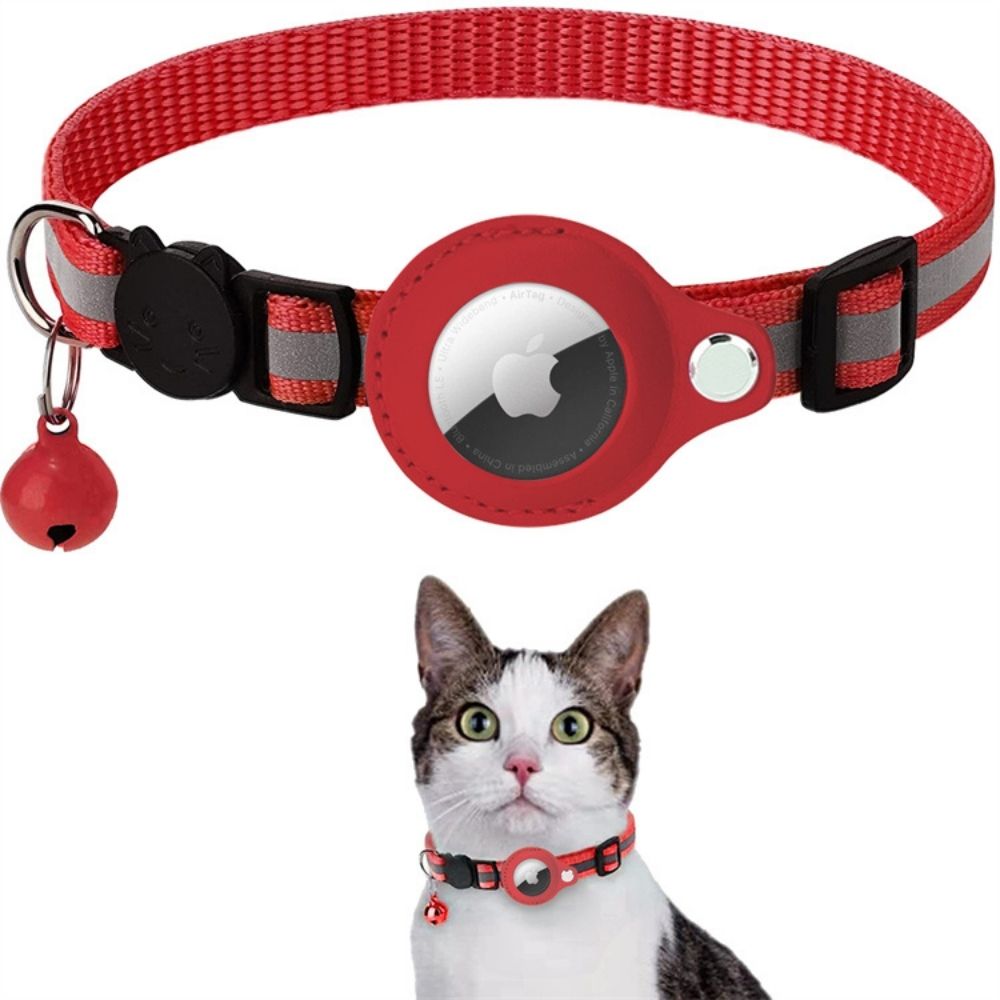 Cat Collar Adjustable Reflective with GPS Tracker Holder Safety Collar