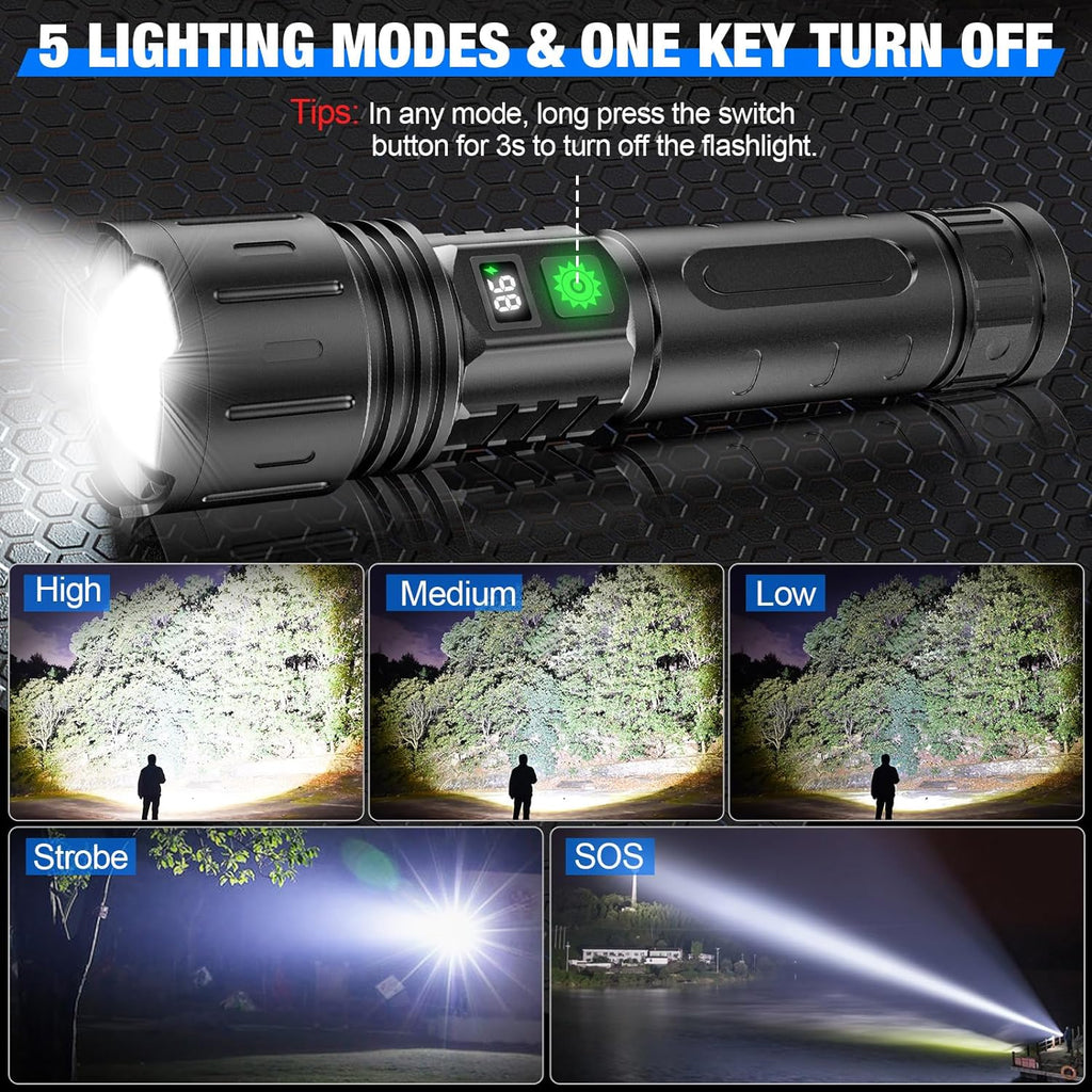 LED Handheld Flashlight Bright Portable Tactical Light