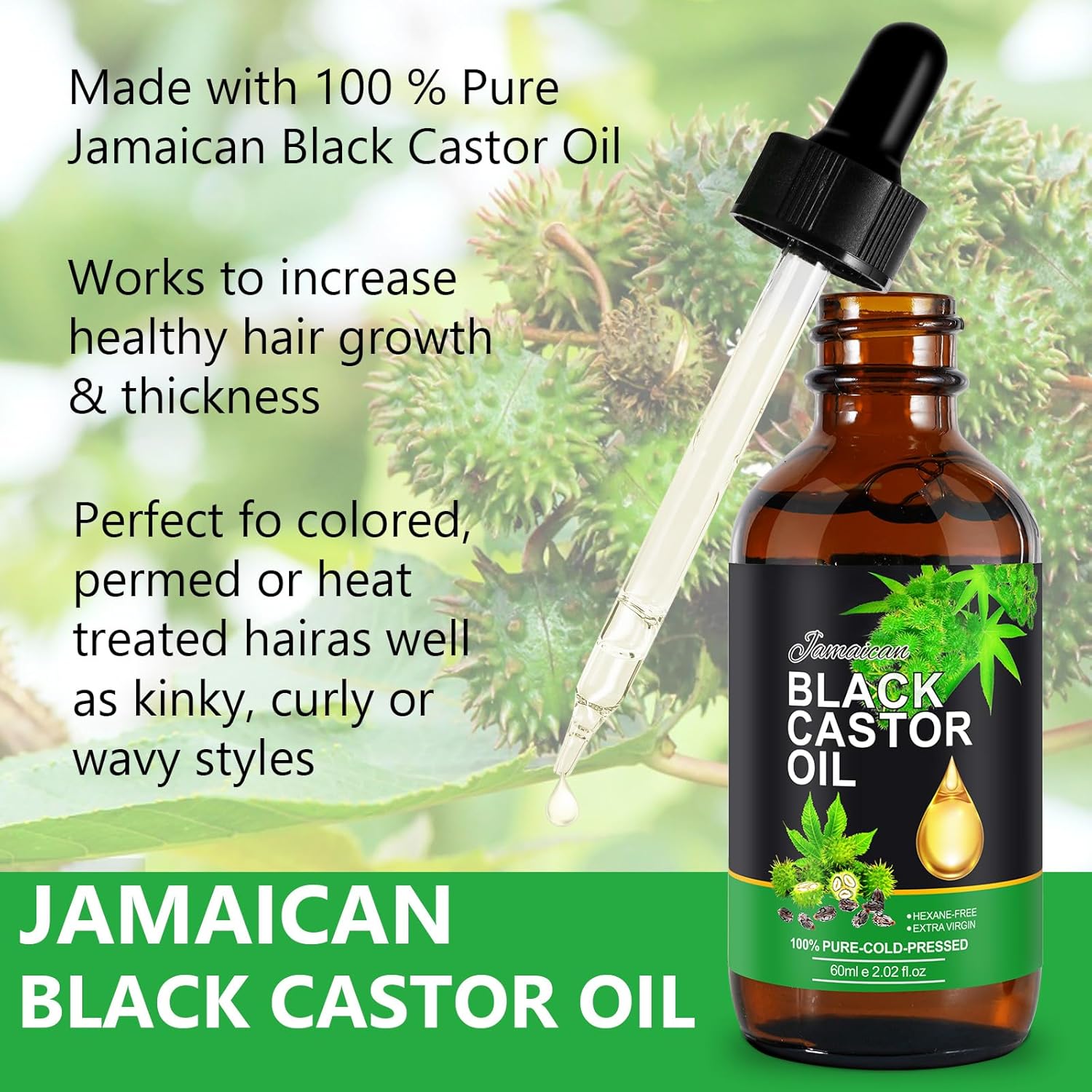 Black Castor Oil Organic Cold Pressed Hair and Skin Oil