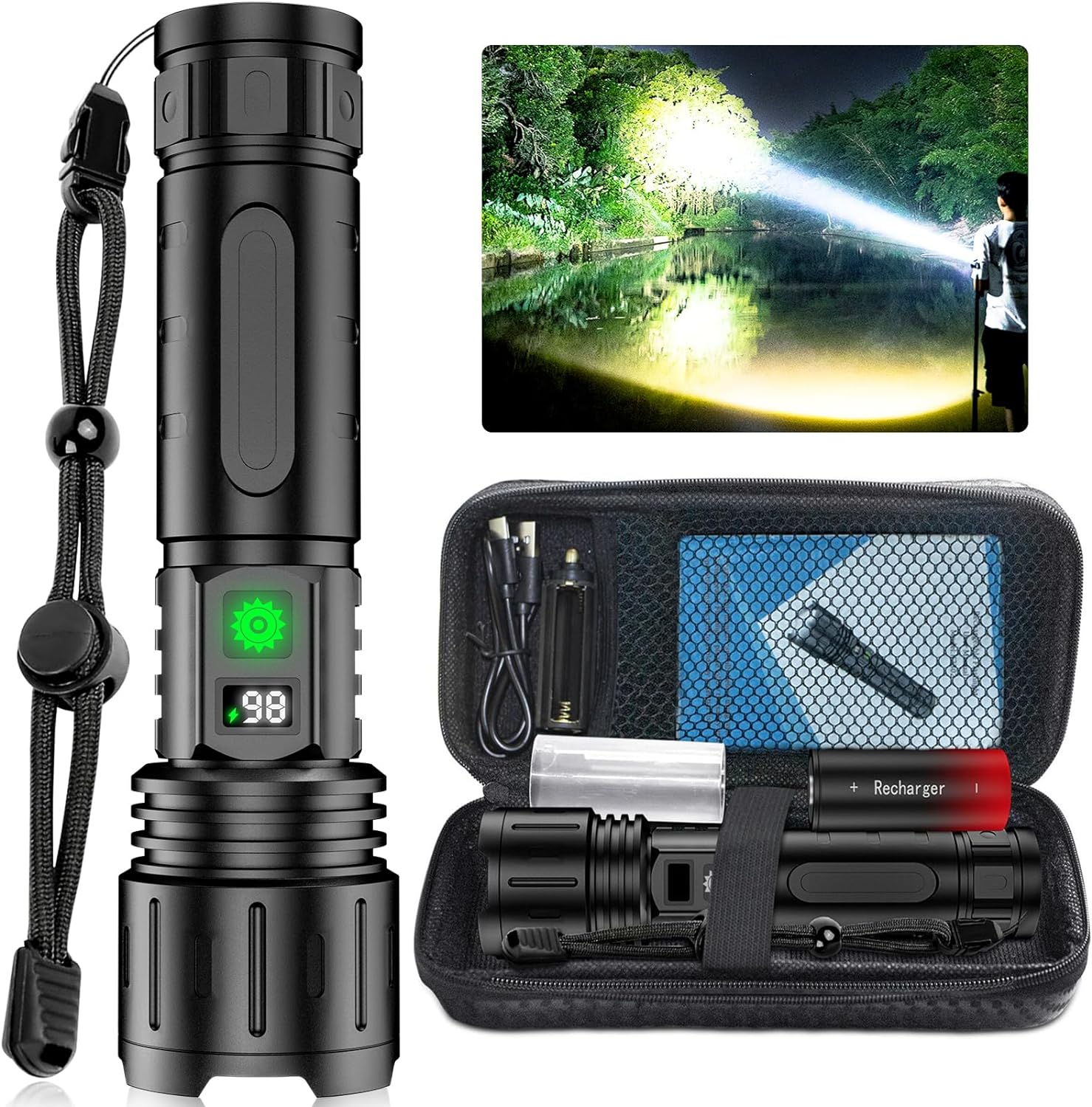 LED Handheld Flashlight Bright Portable Tactical Light