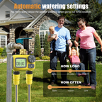 2-Zone Garden Hose Water Sprinkler Timer with Brass Swivel Irrigation Controller