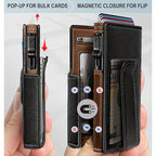Metal RFID Wallet with Pop-Up Mechanism and Airtag Slot Wallet
