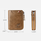 Men's Leather Bifold Wallet RFID Blocking Anti-Theft Wallet