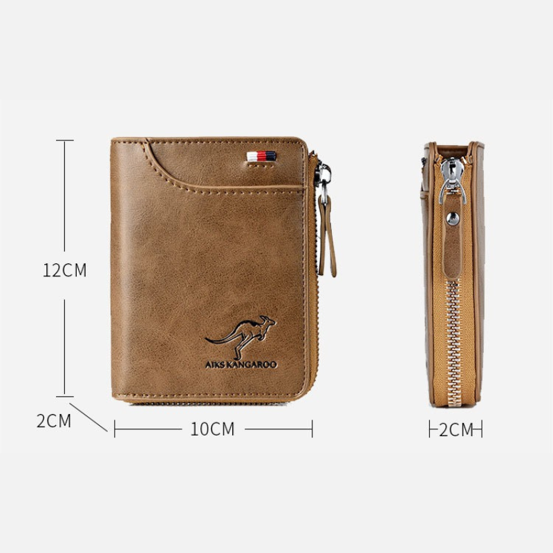 Men's Leather Bifold Wallet RFID Blocking Anti-Theft Wallet