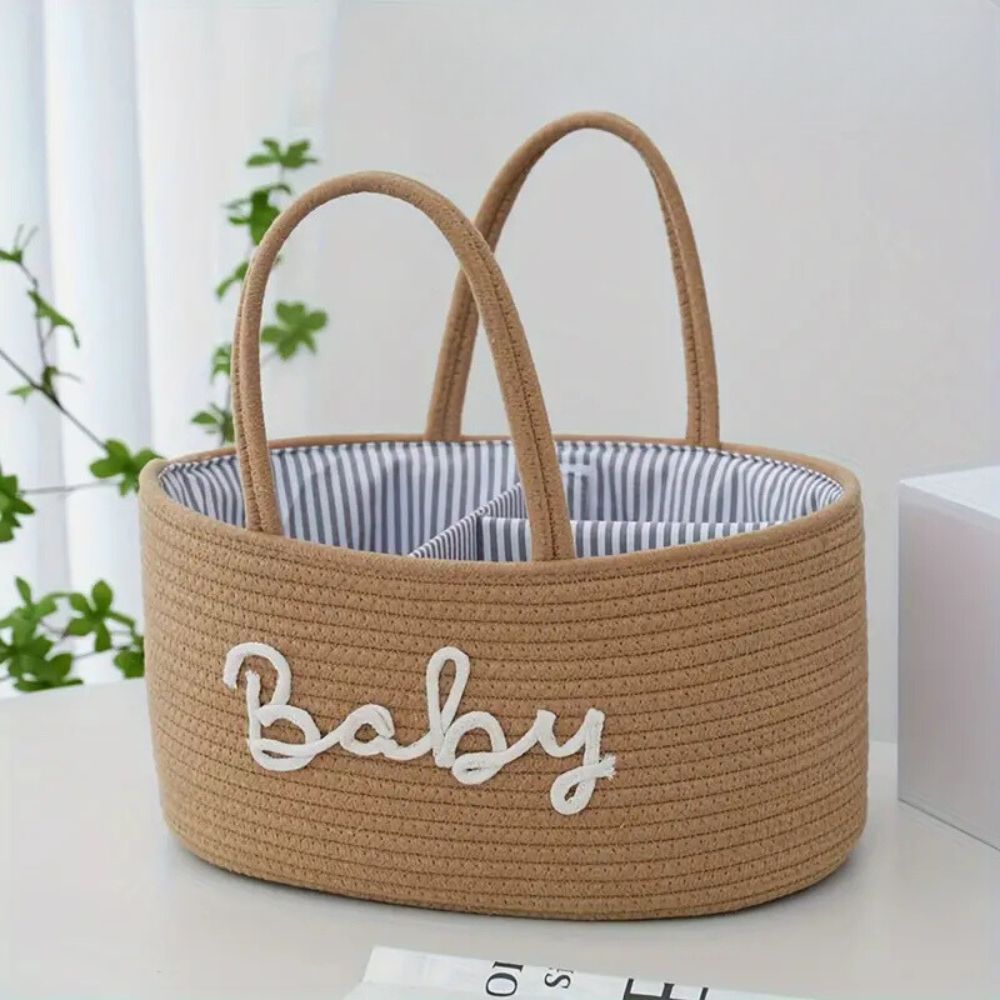 Baby Storage Organizer Basket with Rope Handle
