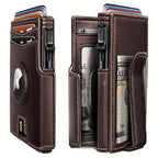 Metal RFID Wallet with Pop-Up Mechanism and Airtag Slot Wallet