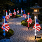 3 Pack Solar Flag Shaped Outdoor Garden Landscape LED Lights