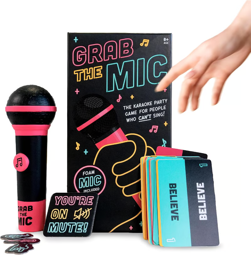 Party Game Grab The Mic Board Game for Singing and Music Challenges