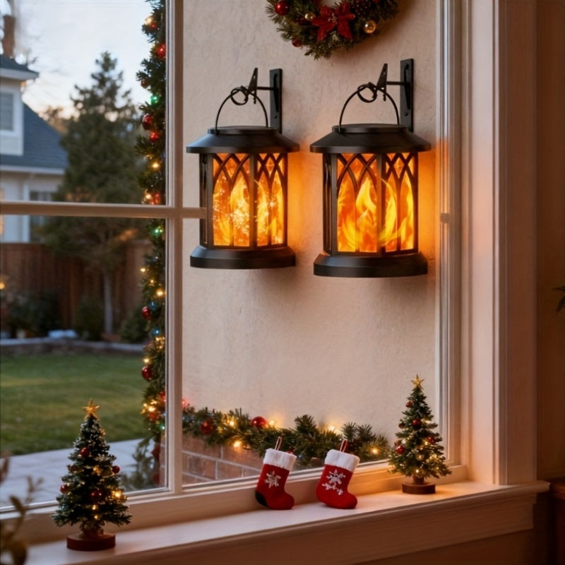 Hanging Outdoor LED Flame Lantern Waterproof Fire Effect Light