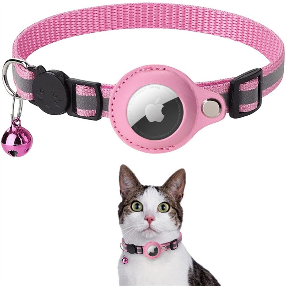Cat Collar Adjustable Reflective with GPS Tracker Holder Safety Collar