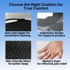 Memory Foam Seat Cushion Ergonomic Tailbone Support for Back Pain Relief