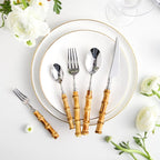 Bamboo Cutlery Set Portable Utensil Flatware Travel Silverware Kit
