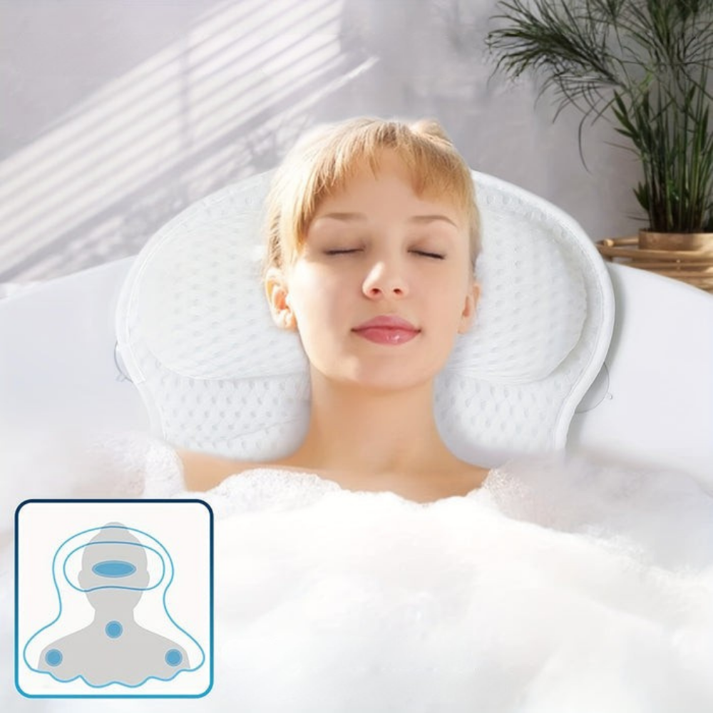 Bath Pillow Mesh Cushion Ergonomic Spa Bathtub Support