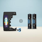 Battery Tester for AA AAA 9V D Button Cell Batteries Digital