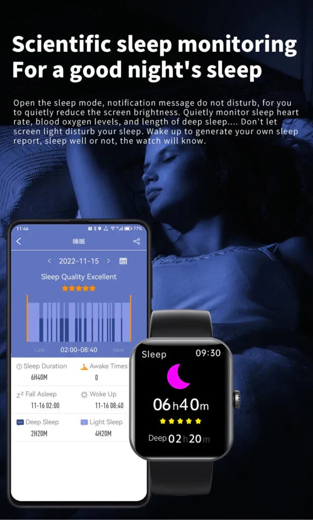 Blood Glucose Monitoring Smartwatch with Health Tracker