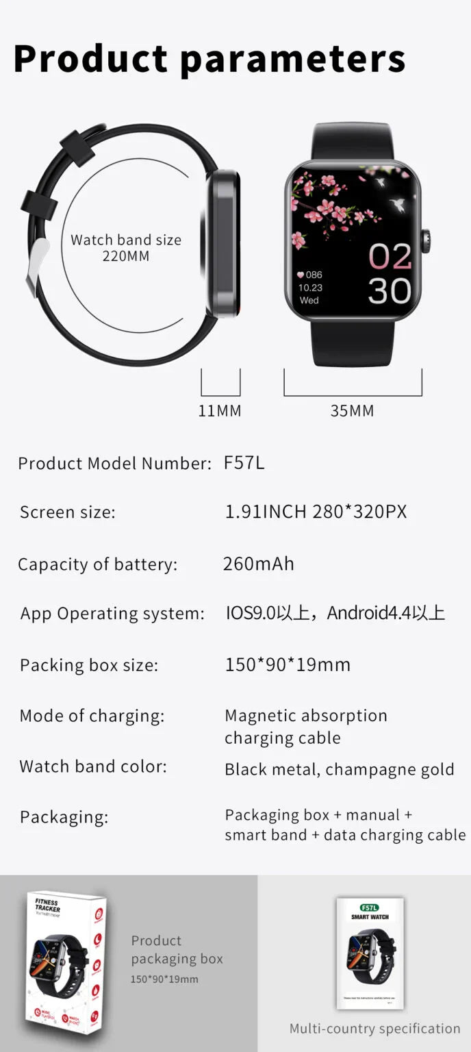 Blood Glucose Monitoring Smartwatch with Health Tracker