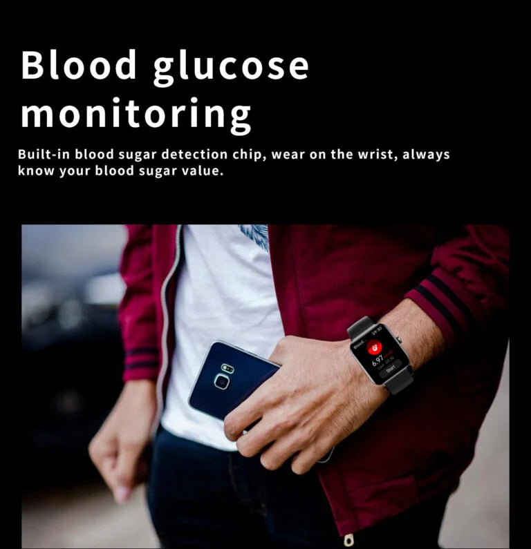 Blood Glucose Monitoring Smartwatch with Health Tracker