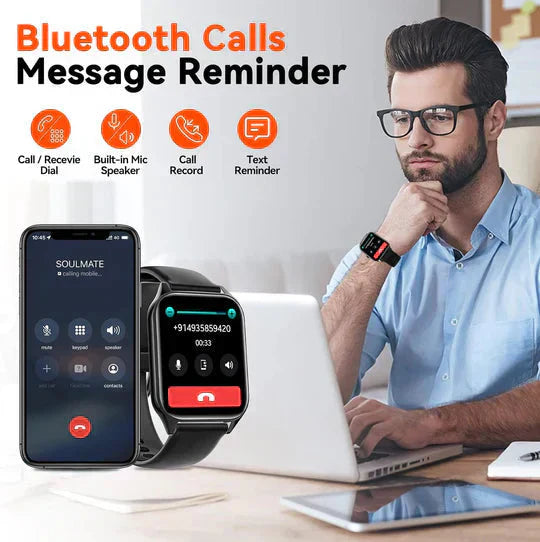 Blood Glucose Monitoring Smartwatch with Health Tracker