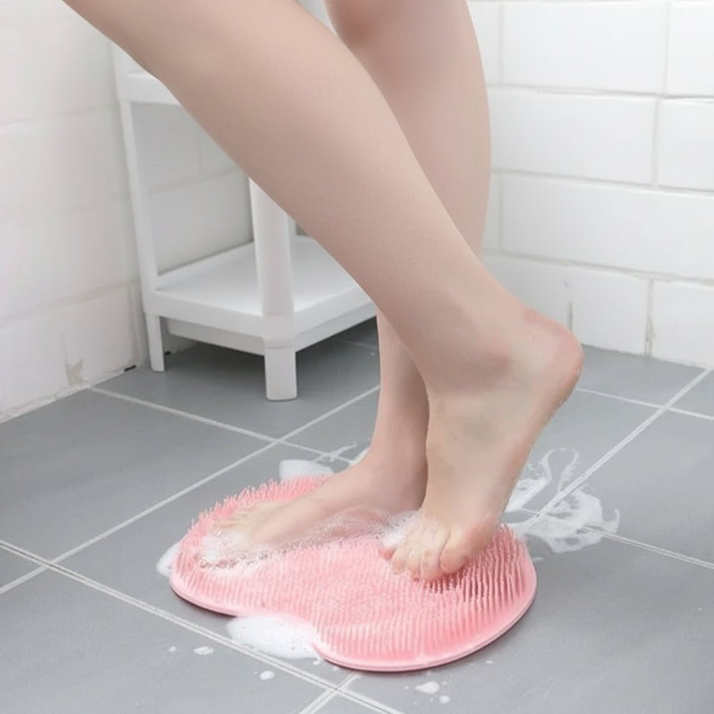 Silicone Body Scrub Mat with Suction Cups Exfoliating Bath Cleaner